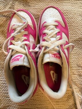 Nike White and Pink Low-Top Sneakers
